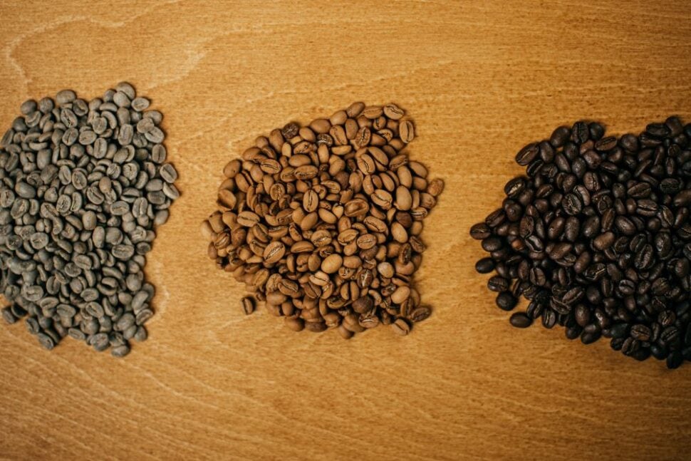 stupne praženia kávy