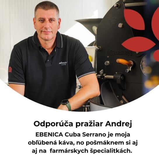 infografika - odporúčanie kávy EBENICA Cuba Serrano pražiarom Andrejom