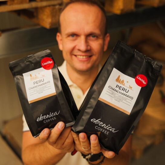 Marek s kávou Peru Chanchamayo