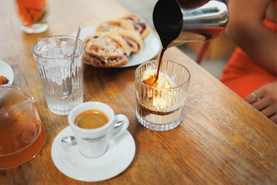 affogato letné kávové drinky