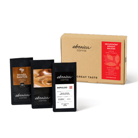 Degustačný balíček Káva pre firmy s kávami v popredí