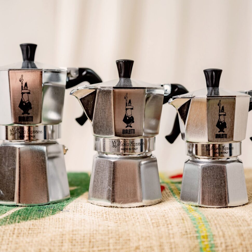 kanvičky Bialetti Moka Express v rôznych veľkostiach